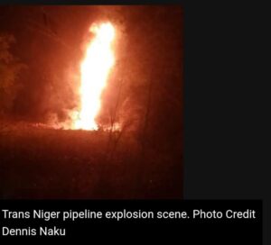 Explosion rocks Trans-Niger Pipeline in Bodo, Rivers State.