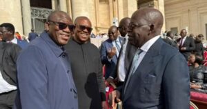 Tinubu, Obi, Fayemi Exchange Warm Moments at Pope’s Inauguration in Rome