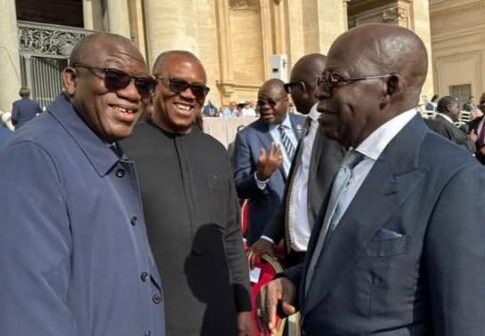 Tinubu, Obi, Fayemi Exchange Warm Moments at Pope’s Inauguration in Rome